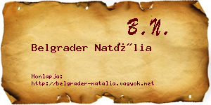 Belgrader Natália névjegykártya